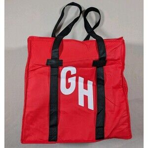 GRUBHUB Large 17"x17"x8” Insulated Food Delivery Carrying Tote Bag Red